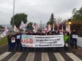 Trabajadores del sector civil del Ministerio durante una manifestación