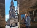 La muestra reúne óleos centrados en espacios emblemáticos de Compostela