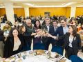 El presidente Alfonso Rueda, acompañado del líder del PP compostelano, Borja Verea, y representantes del PPdeG
