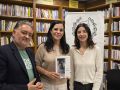 osé Miguel Alonso Giráldez, Silvia Salgado y Laura Rodríguez, al inicio de la presentación de ‘Antes del lunes’ en la Librería Follas Novas de Santiago