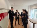 El delegado del gobierno, Pedro Blanco, y el subdelegado, Julio Abalde con los responsables de la Policía Nacional