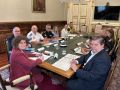 Reunión da Xunta Local de Seguridade de Santiago, presidida pola alcaldesa Goretti Sanmartín e o subdelegado do Goberno na Coruña, Julio Abalde