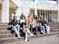 Participantes de la VI Residencia Literaria del Gaiás durante la bienvenida en la Cidade da Cultura, donde compartirán hasta el 11 de julio un espacio de trabajo y formación literaria
