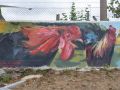 O alcalde e concelleiros do Pino inauguraron o mural acompaÃ±ados por tres peregrinos murcianos
