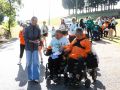 El grupo CompostELA está integrado por pacientes con ELA, familiares, cuidadores y guardias civiles voluntarios que acompañaron a los peregrinos desde O Cebreiro