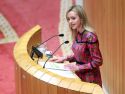 La conselleira de Política Social e Igualdade, Fabiola García, durante una intervención en el pleno del Parlamento gallego