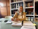 Mila Castro cos tres estudos sobre o ciclo integral da auga elaborados en 2019, 2020 e 2025