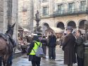 Preparativos técnicos durante la grabación de la nueva producción de Netflix en el casco histórico