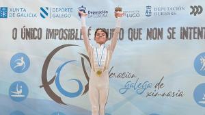 El gimnasta Daniel Rey Rey, campeón gallego infantil y clasificado para el Campeonato Nacional Base