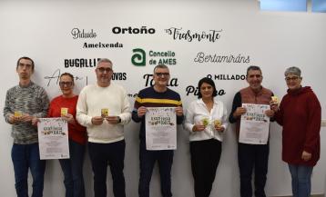 Representantes do Concello de Ames e da Asociación Fonte da Virxe durante a presentación da programación da Gran Festa de Reis 2026