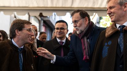 Martínez Almeida, Rajoy y Rueda, en Lalín @EP Elena Fernández