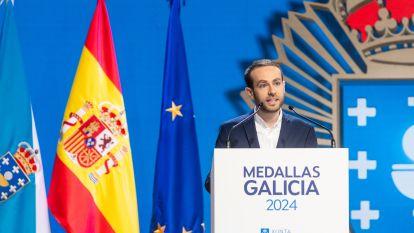 O presidente da Academia Galega do Audiovisual, Álvaro Pérez Becerra, durante o seu discurso @EP Agostime
