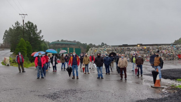 Trabajadores de Tyrma durante una movilización celebrada en el año 2021 para exigir mejoras en sus condiciones laborales