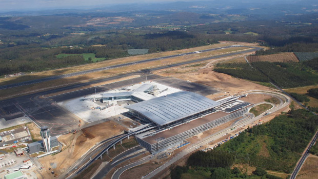 Vista aérea del Aeropuerto de Santiago
