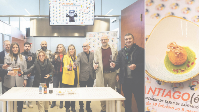 Representantes das entidades implicadas no certame xunto a unha das creacións participantes nesta edición