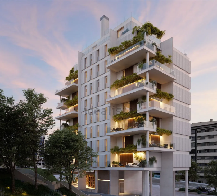 Recreación virtual del edificio Terrazas de Romero Donallo, actualmente en construcción en la confluencia entre Romero Donallo y la Avenida de Ferrol