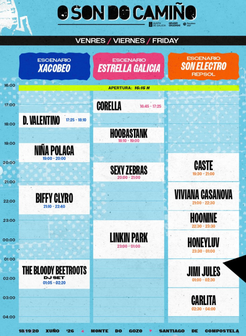 Linkin Park liderará la programación del viernes 19 de junio en una de las jornadas más esperadas del festival compostelano