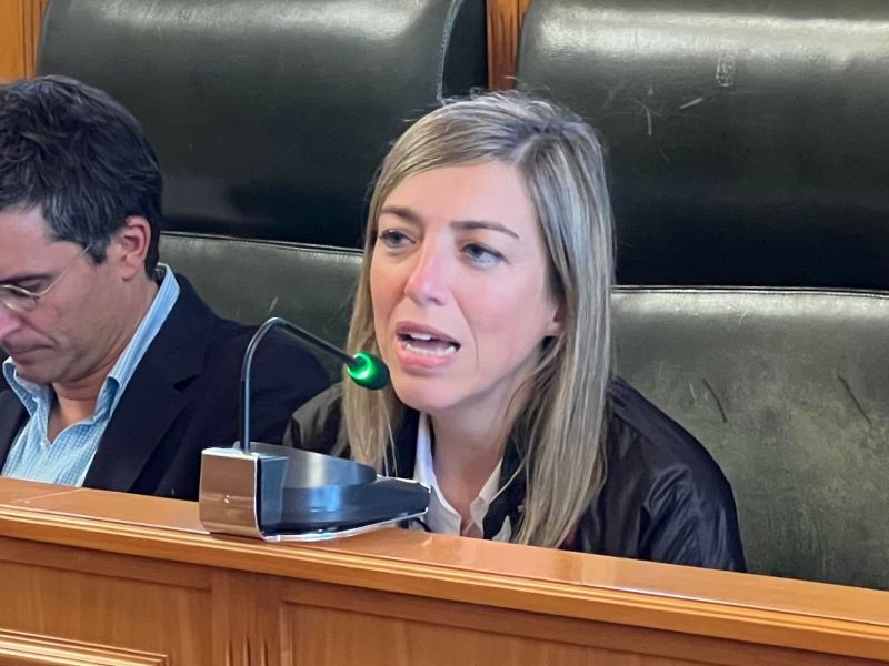 La edil del PP de Santiago María Baleato en una intervención en un pleno.