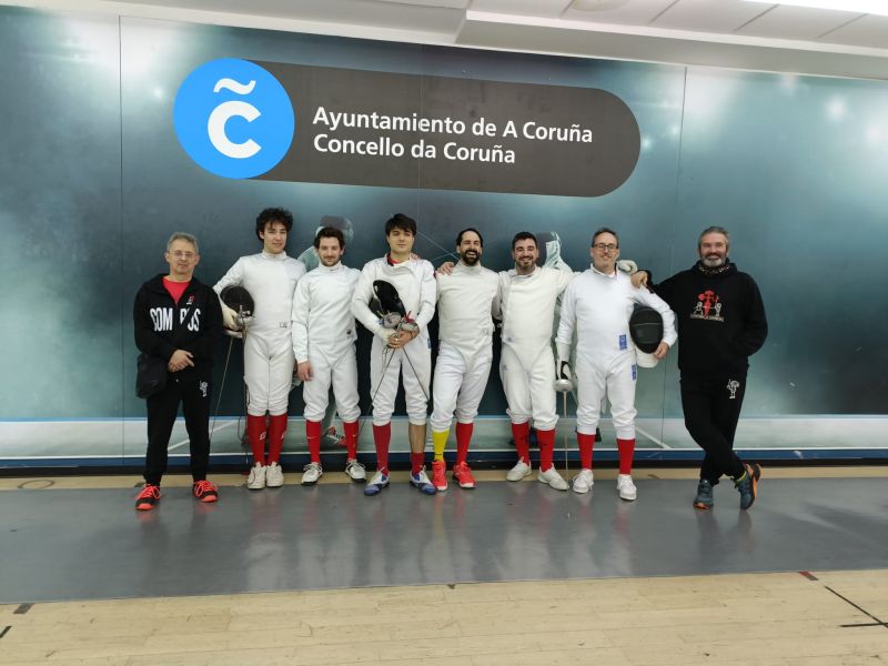 El equipo masculino de Compostela Esgrima