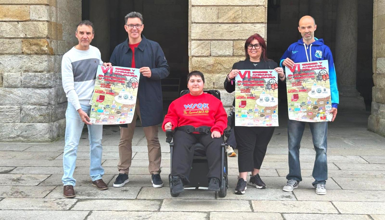 A concelleira de Deportes presentou no Pazo de Raxoi unha nova edición desta proba solidaria, acompañada por representantes deportivos e Samuel Mata