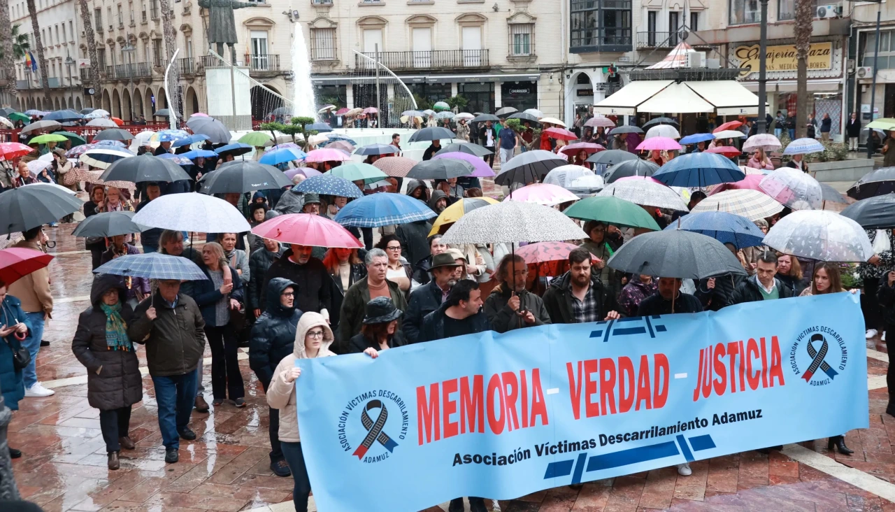 Víctimas del accidente de Angrois durante una movilización anterior