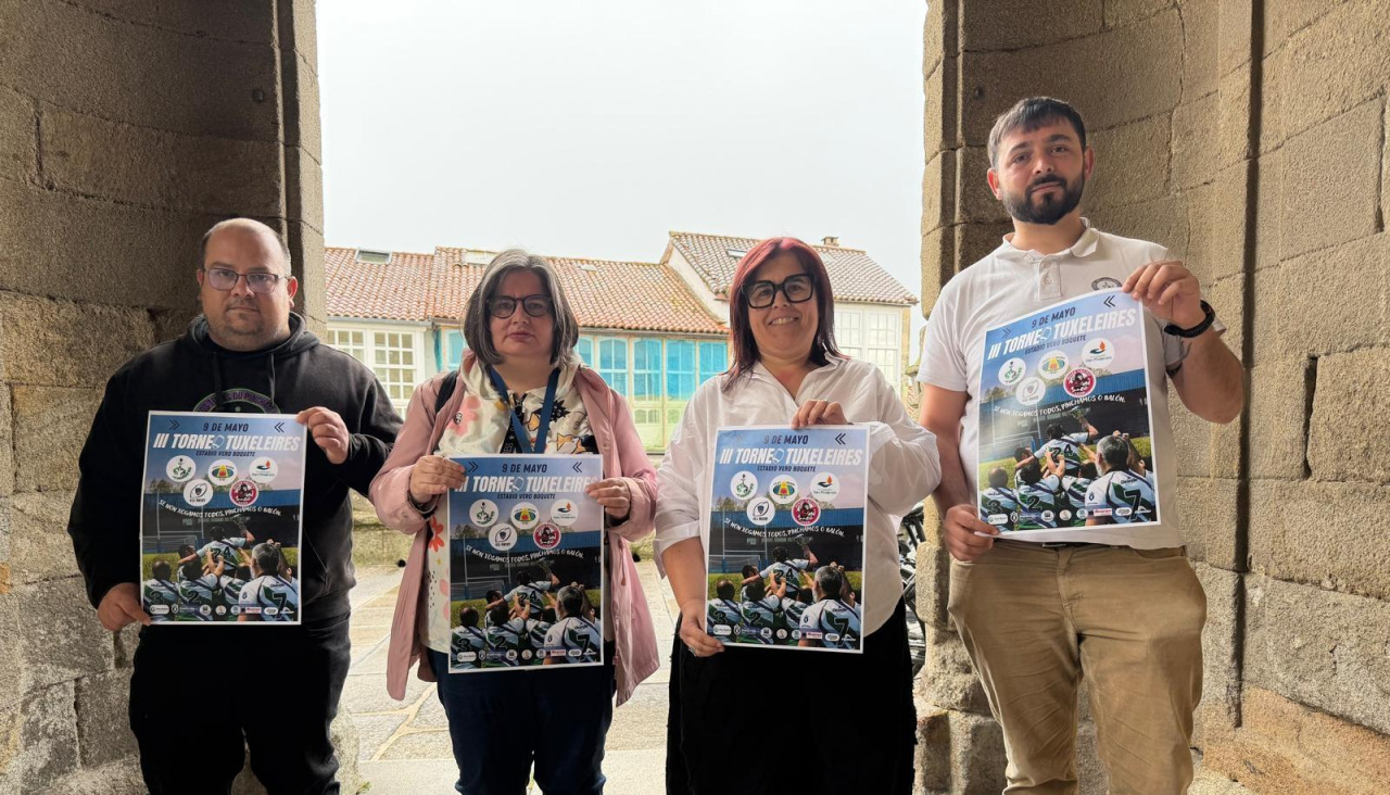 A concelleira Pilar Lueiro presentou no Pazo de Raxoi o torneo de rugby inclusivo que reunirá equipos de Galicia, Asturias e León en Santiago