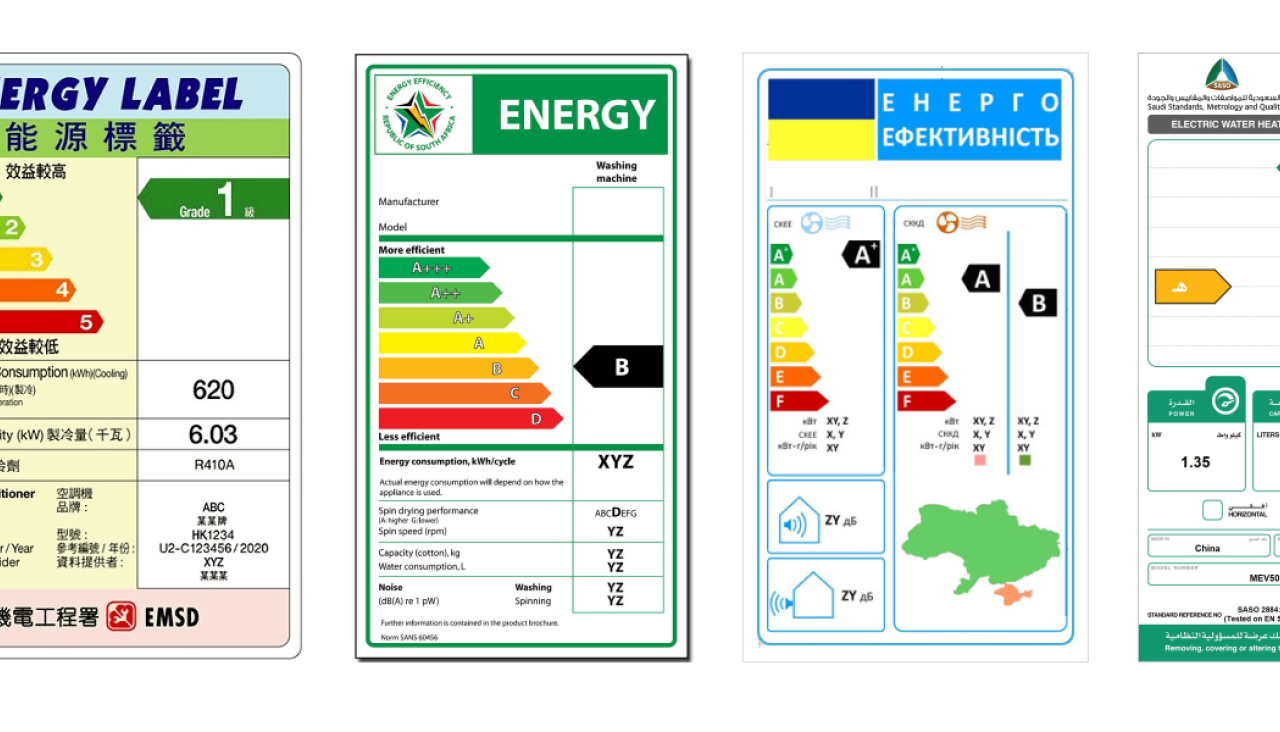 Worldwide energy labels