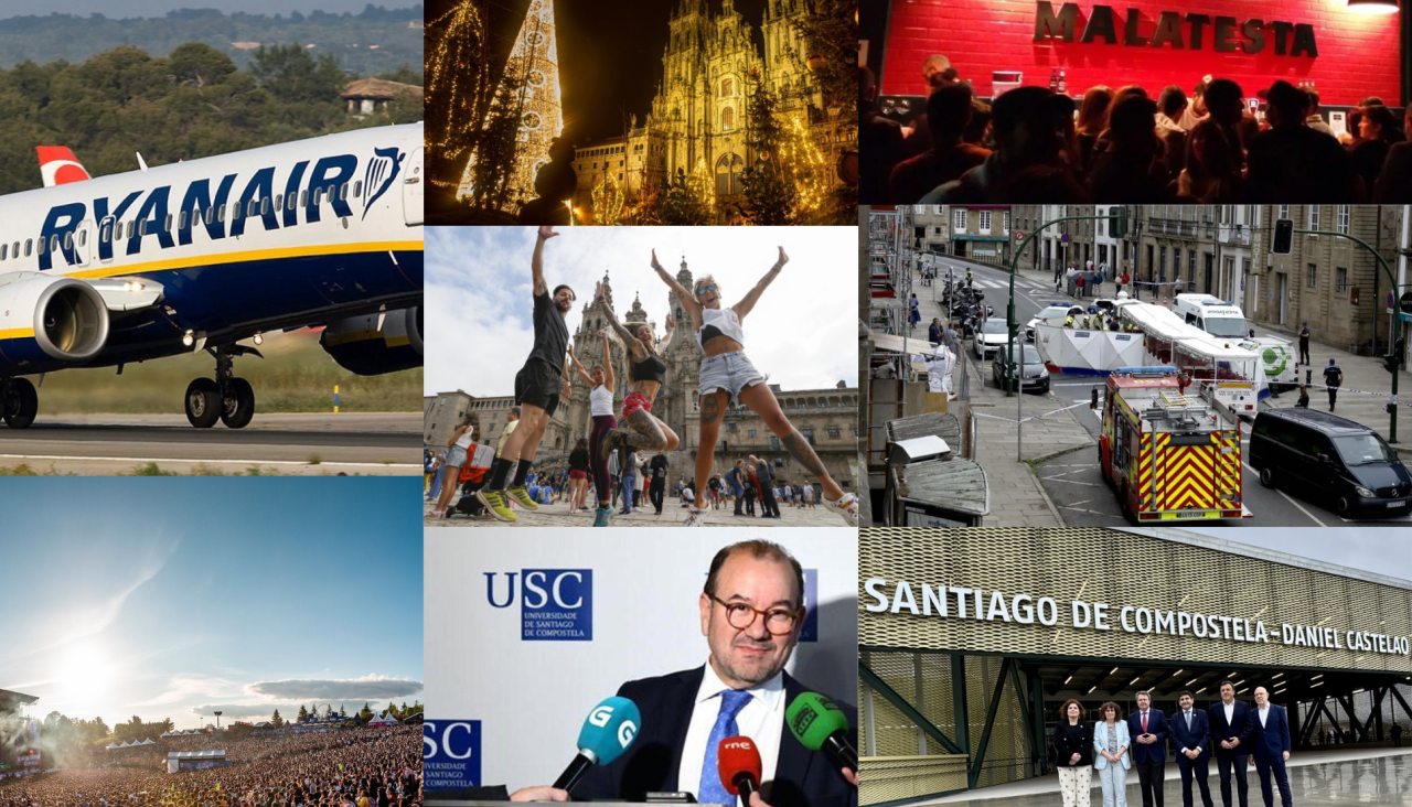 Montaje con algunas de las noticias más relevantes para la ciudad de Santiago durante este 2025