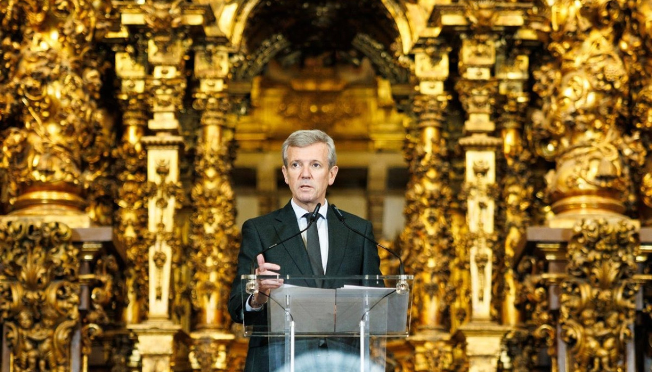 El presidente da Xunta, Alfonso Rueda, en la inauguración del Museo Diocesano en San Martín Pinario