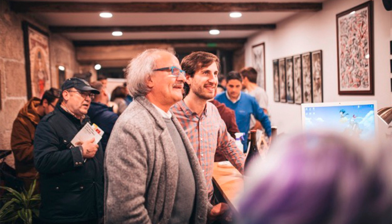 El CEO de Bodegas Lodeiros, Pablo Lodeiros, junto a su padre Luis