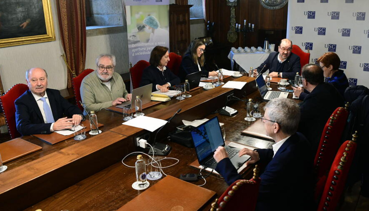 Reunión del Consello de Goberno de la USC celebrada este viernes en sesión ordinaria.