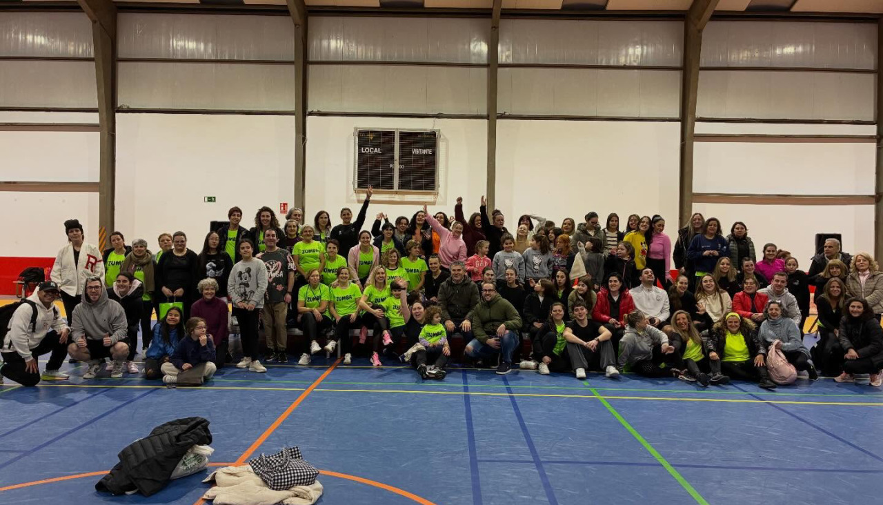 Participantes en la cuarta edición de la Zumba Class Solidaria celebrada en Boqueixón