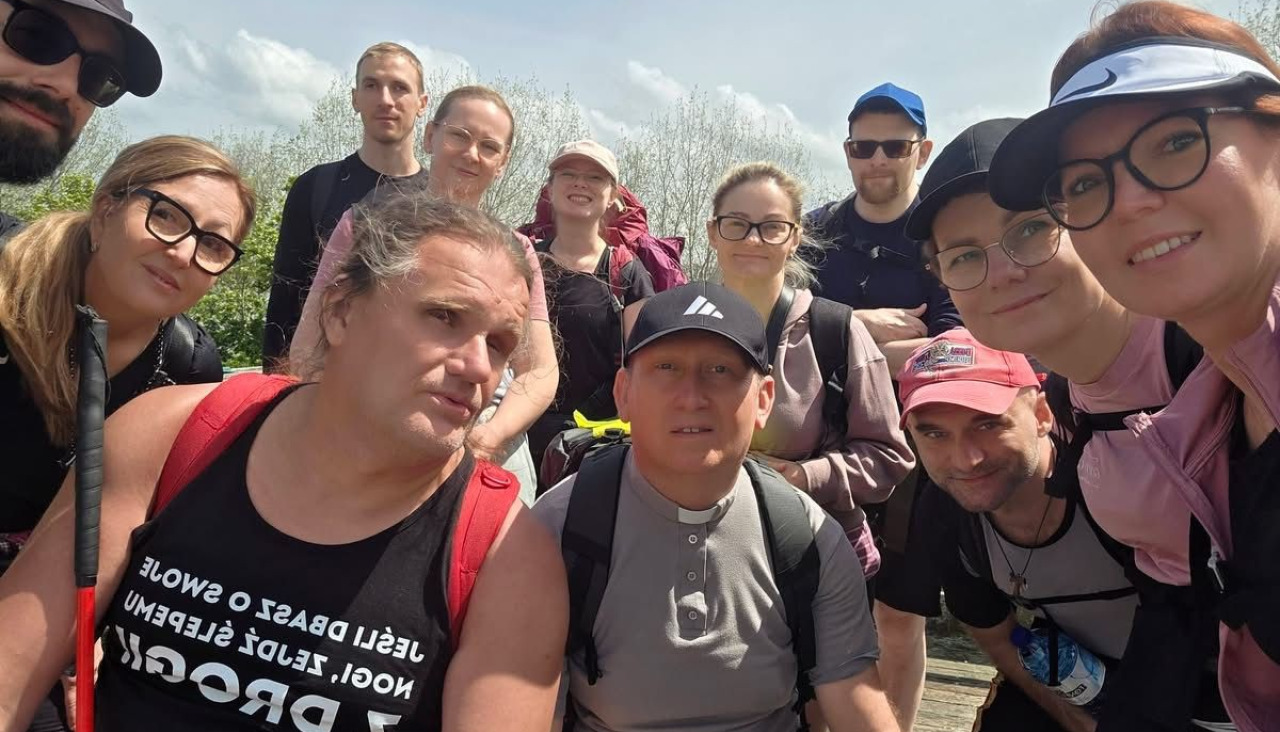 Selfie del grupo durante su peregrinación