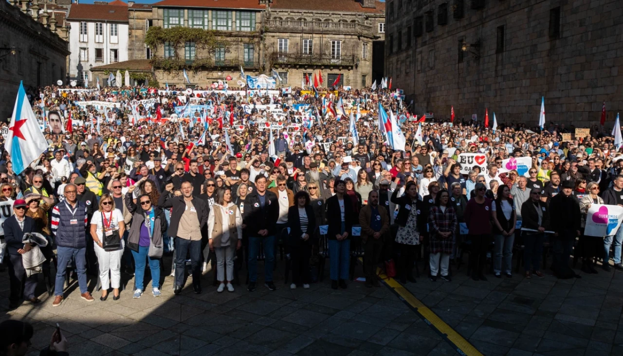 Manifestación de la plataforma Queremos Galego en 2025