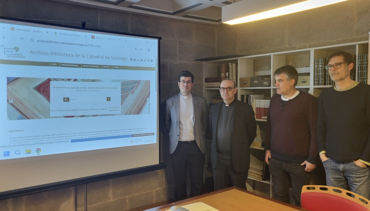 Presentación de la nueva página web del Archivo-Biblioteca de la Catedral de Santiago, que facilita el acceso en línea a los fondos documentales y colecciones históricas de la basílica