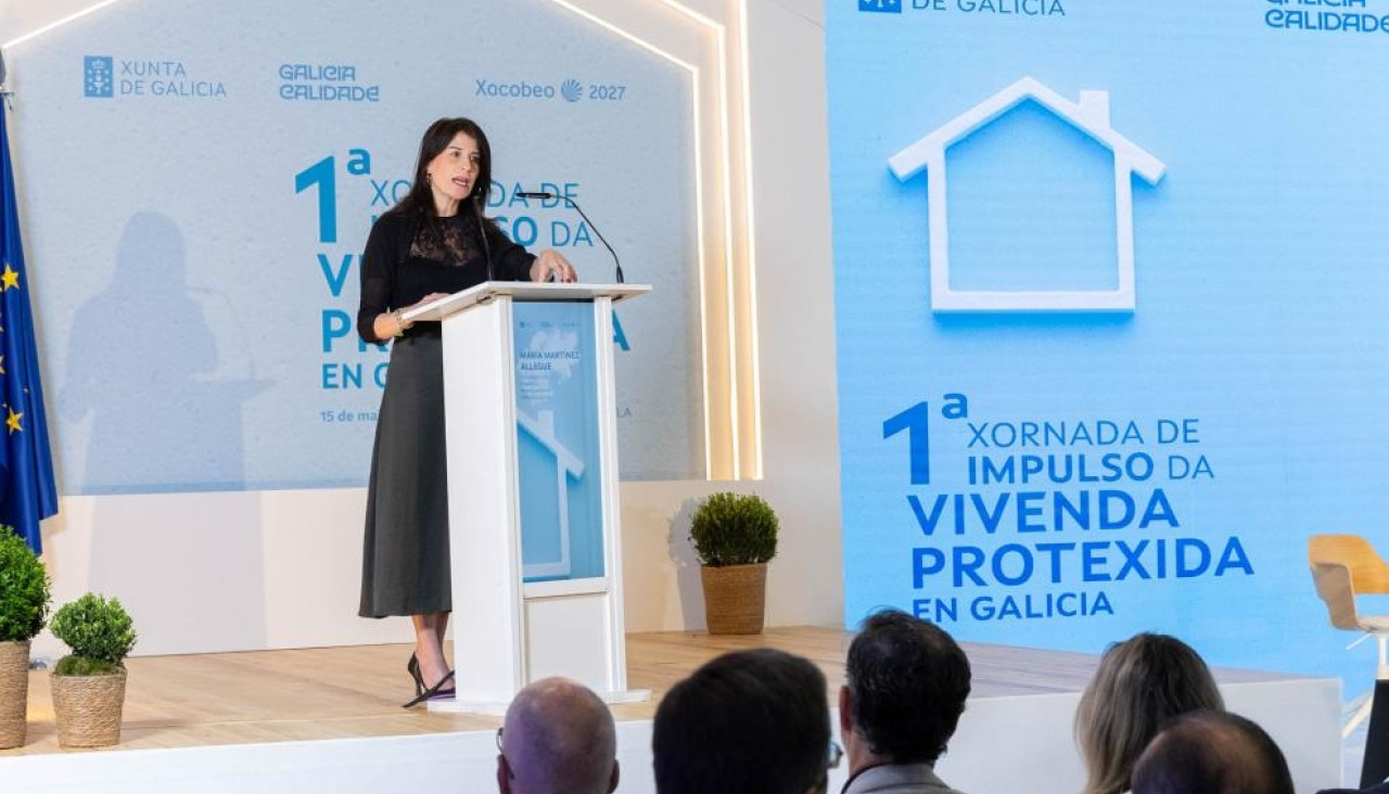 La conselleira de Vivenda, María Martínez Allegue, durante la jornada sobre vivienda celebrada en la Cidade da Cultura