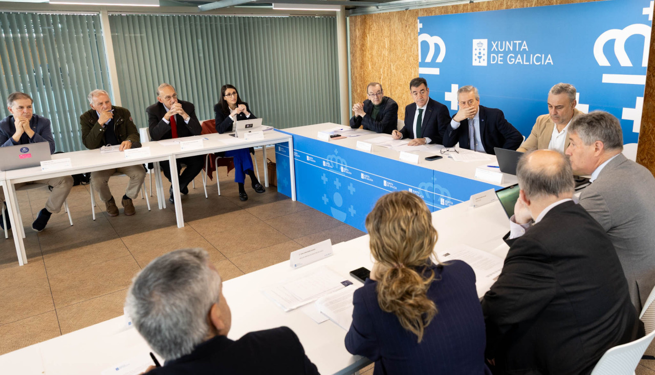 Los conselleiros de Salud y Educación con el decanato de las tres universidades en la reunión