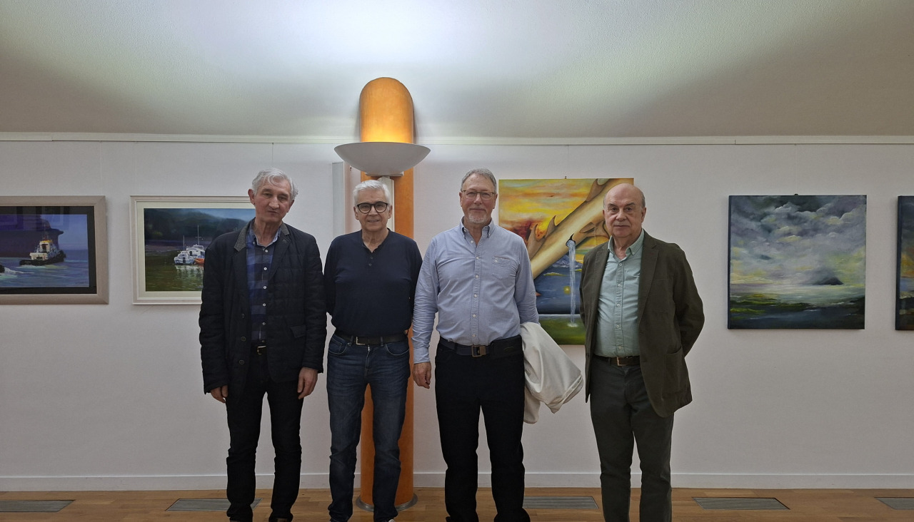 Los artistas en la inauguración de la exposición