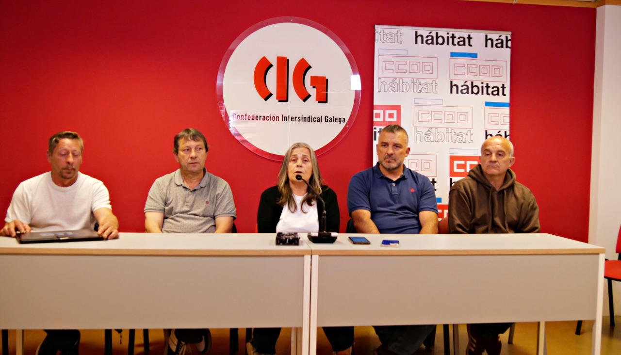 Representantes de la CIG en la rueda de prensa