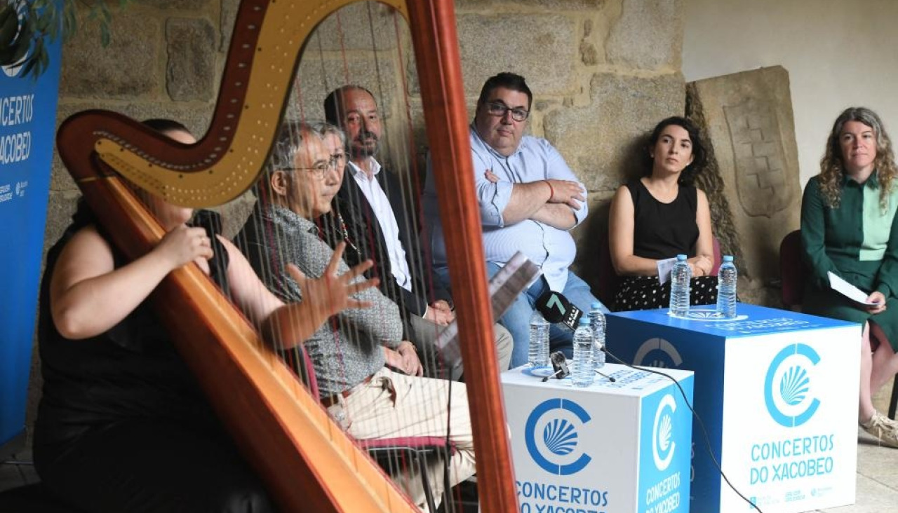 El director de Turismo de Galicia, Xosé Merelles, durante la presentación del Noia Harp Fest 2026, que se celebrará con programación gratuita
