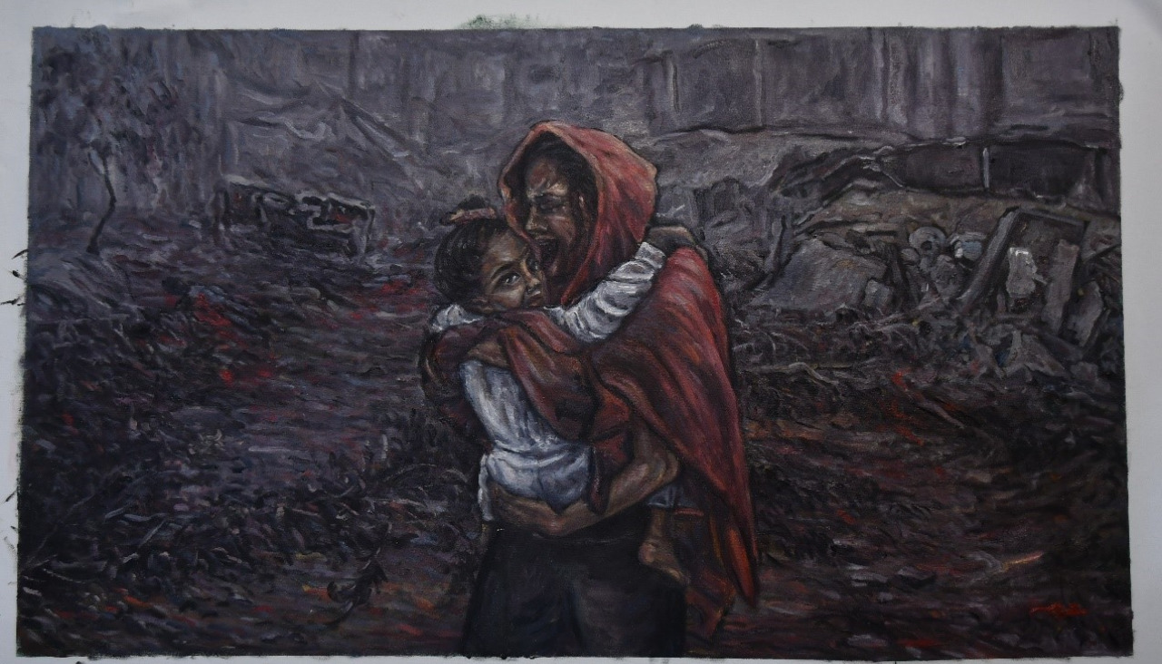Mulleres de Gaza-Abrazo de supervivencia